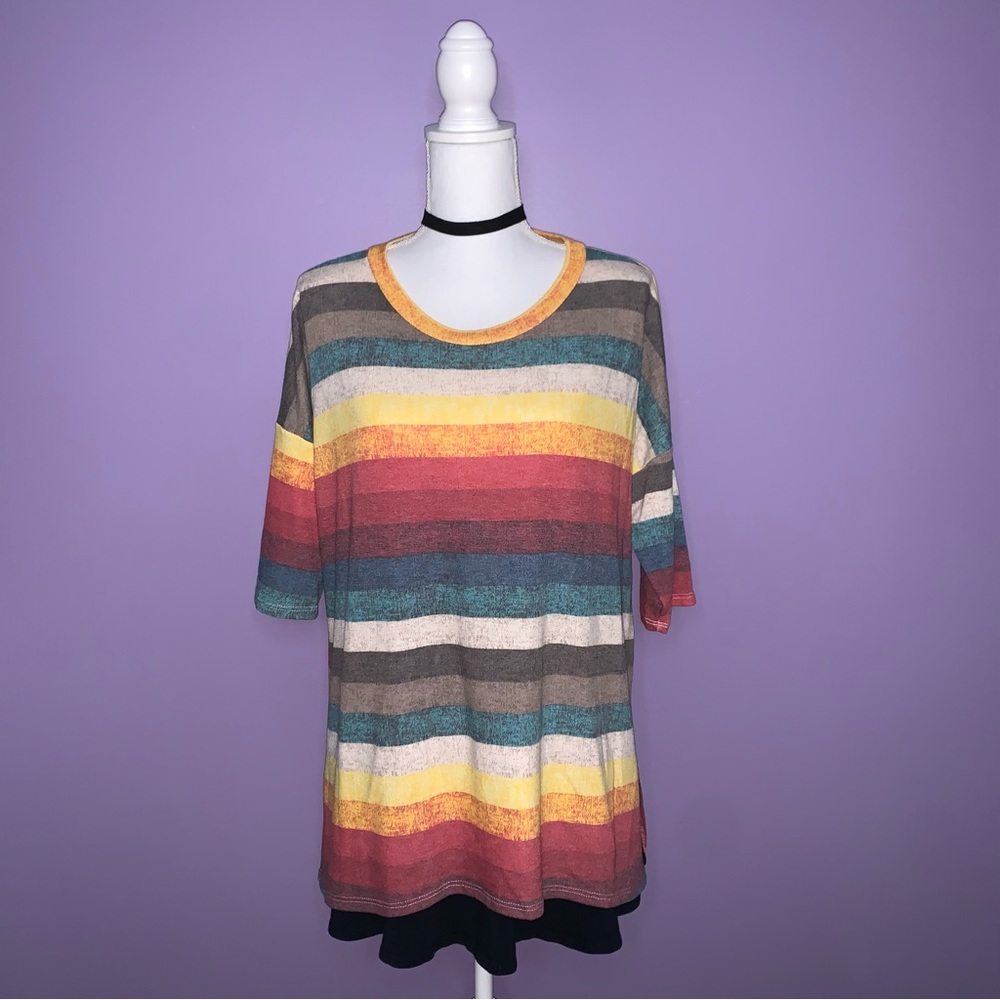 NEW Boutique Multicolor Striped Dolman Top